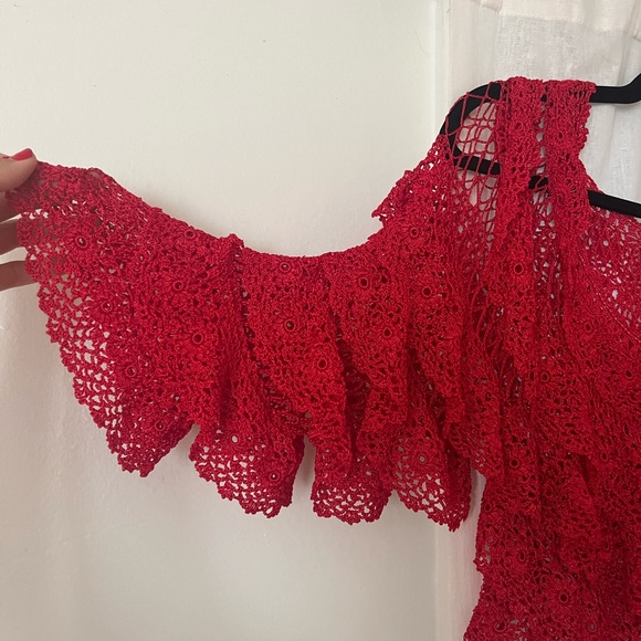 Red Ruffle Shirt - Picture 3 of 4